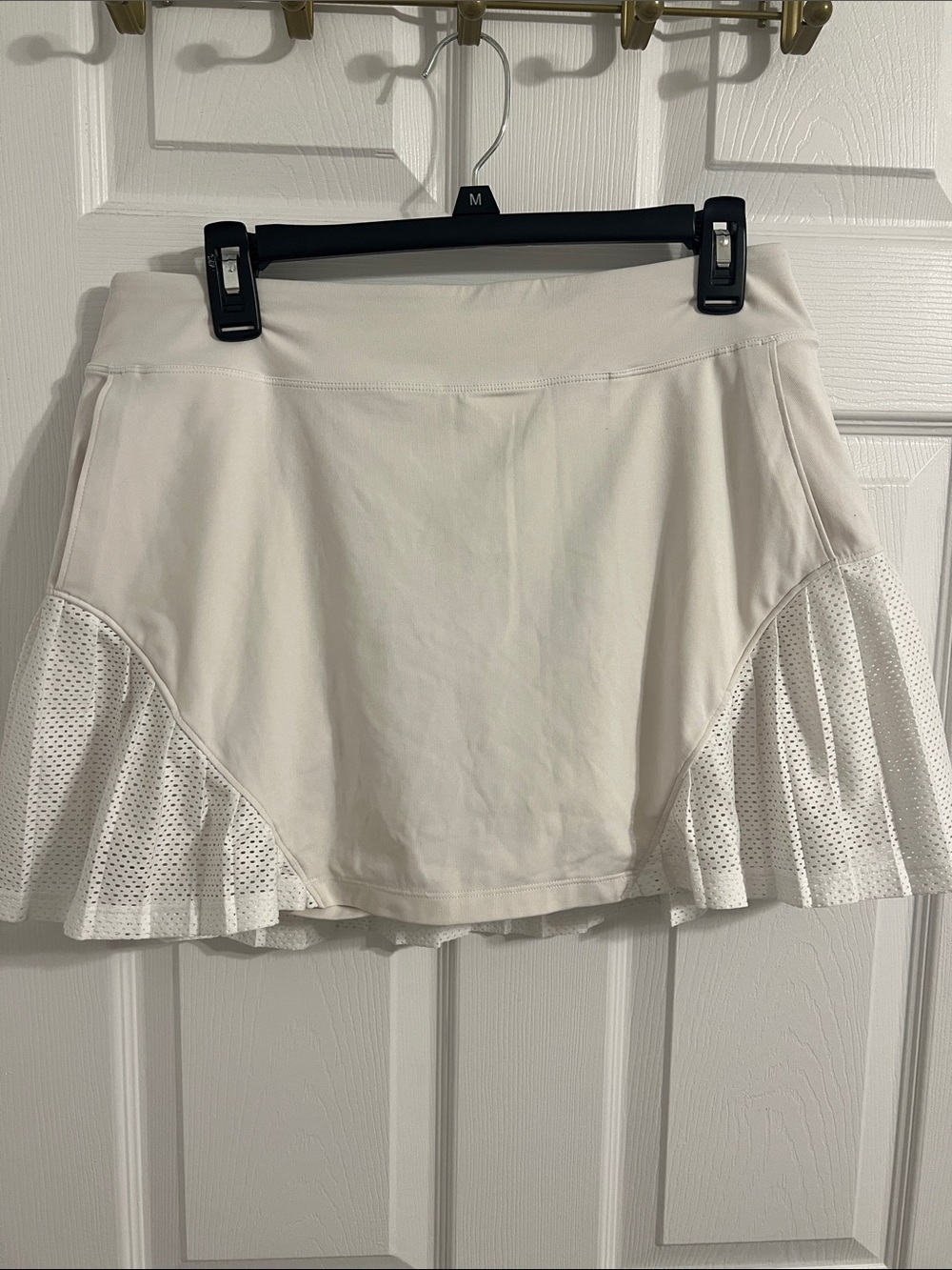 Under Armor White Tennis Skirt with Perforated Ruffle Panels